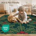 thumbnail image 4 of ODIKA 8'x10' Washable Area Rug Rings Festive Botanical Snake Motif Border Circle Round Leaves Refined for Dining Room, Large Office, Lounge, Non-Slip Chair-Friendly Mat, 4 of 7