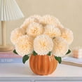 thumbnail image 3 of Artificial Chrysanthemums Flowers Ball Flowers, Fake Mums Flowers Silk Plants for Home Decor Indoor Floral Arrangement Table Centerpiece (, Champagne), 3 of 5
