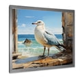 thumbnail image 2 of Designart "Majestic Coastal Seagull Sentinel" Animals Framed Wall Art Decor - Modern Brown Seagull Hallway Framed Wall Art Decor, 2 of 6
