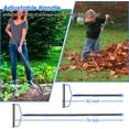 thumbnail image 2 of DEROFIT Heavy Duty Garden Bow Rake, 14 Tines Rake for Leaves, Metal Thatch Rake Yard Gardening Tools, 6ft, Blue, 2 of 5
