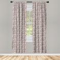 thumbnail image 2 of Ambesonne Floral Curtains, Colorful Bindweeds Stars, Pair of 28"x84", Pale Pink Grey and White, 2 of 4