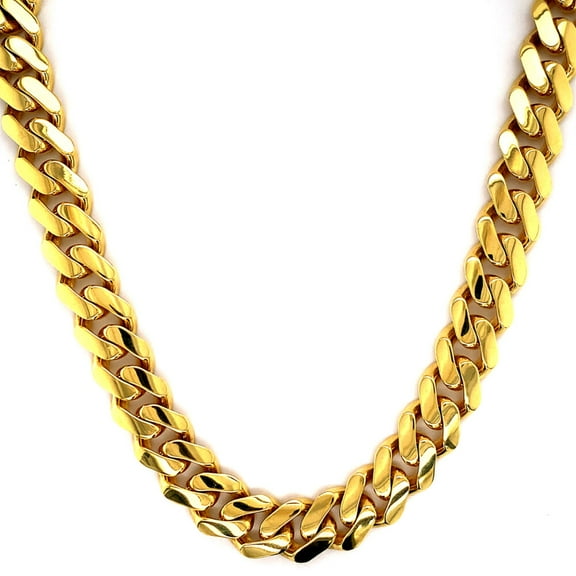 10k Hollow Miami Cuban CZ Lock Chain (4.5, 18")