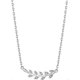 thumbnail image 2 of Silver-plated leaf necklace with Zirconia crystals, 2 of 5