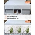 thumbnail image 7 of Marble Sage Green Wrap Around Bed Skirts for King Bed 18" Drop,Bed Skirt with Adjustable Elastic Belt Dust Ruffle Bed Valance for Bedroom Hotel Gold White Modern Gradient Ocean Wavy Bed Frame Cover, 7 of 7