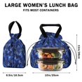 thumbnail image 5 of Pioneer Flower Floral Print Pattern Drawstring Lunch Bag Women - Drawstring Lunch Bag Insulated for Work Office - Stain-Resistant Large Lunchbags for Women with Multi-Pockets, 5 of 6