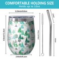 thumbnail image 5 of 12oz Stemless Wine Tumblers Green Christmas Tree and Text Pattern Vacuum Insulated Stainless Steel Travel Tumbler Cups Mug with Lid and Straw for Champaign,Cocktail,Beer with Cleaning Brush, 5 of 5