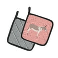 thumbnail image 2 of Caroline's Treasures Australian Teamster Donkey Pink Check Pair of Pot Holders, 2 of 3