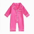 thumbnail image 4 of 0-3 Months Unisex Infant Baby Boy Girl Long Sleeve Button Romper One-Piece Jumpsuit Infant Baby Fall Winter Clothes Newborn Boys Grils 0 3 6 Months,Hot Pink, 4 of 4