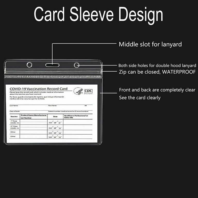 Sheebo 5 Pack Covid Vaccine Card Protector - Clear Plastic CDC Vaccination  Card Protector Sleeve Holder 4 x 3 inch