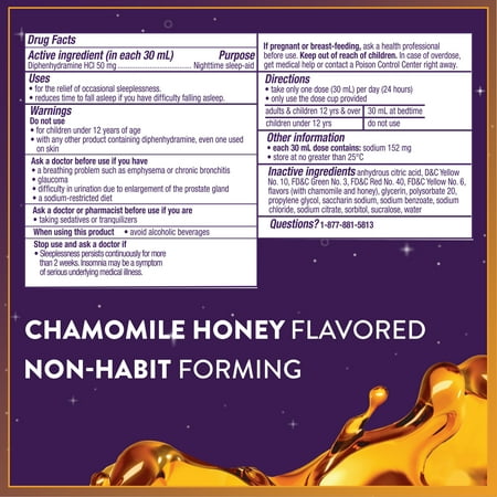 Vicks ZzzQuil Liquid Sleep Aid, Non-Habit Forming, Chamomile Honey, 24 fl oz