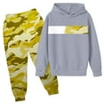 thumbnail image 3 of Girls Outfit Set Long Sleeve Oversized Hooded Sweatshirt Camo Print Pants Children Sports Loose Autumn Outfits, 3 of 4