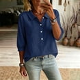 thumbnail image 6 of Homenesgenics Going Out Tops for Women Plus Size Collared Shirt Casual Short-Sleeve Half-Button Summer Blue XXL, 6 of 9