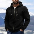 thumbnail image 2 of hoksml Men's Full Zip Up Hoodie Jacket Multi Pockets Casual Outerwear for Daily Wear Fall Work Travel Comfort, 2 of 8