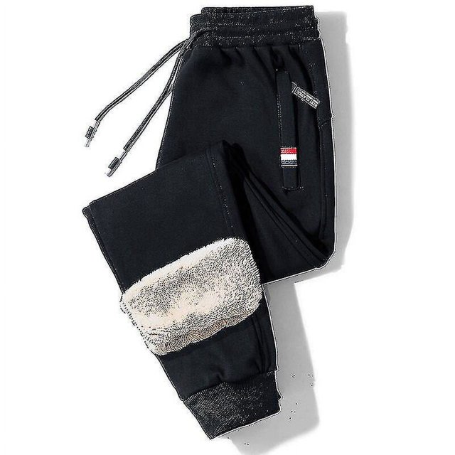 Pantalones de lana abrigados de invierno para hombre, pantalones de chándal térmicos informales gruesos de lana de cordero, pantalones masculinos de marca a la moda para hombre, Joggers