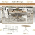 thumbnail image 5 of Harper & Bright Designs Farmhouse Kitchen Dining Table Set for 4, Wood Extendable Round Dining Table Set and 4 Upholstered Chairs, Retro Functional Dining Set for Kitchen, Off White, 5 of 14