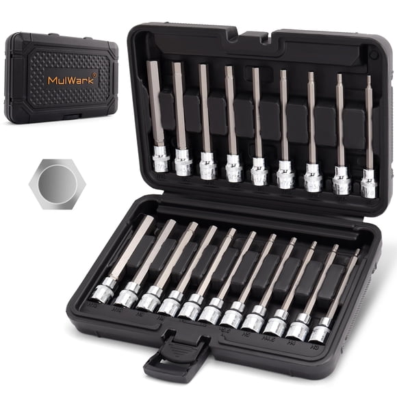 Juego de Dados Allen Extra Largos MULWARK 20PZ 3/8" de Carraca