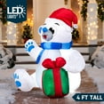 thumbnail image 3 of Joyfy 4 ft Christmas Inflatables Polar Bear,Polar Bear Christmas Blow Ups Outdoor Yard Decorations with Built-in LEDs for Holiday Party Garden Lawn Decor, 3 of 9