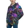thumbnail image 2 of Uemuo Starry Night Iris Field Pattern Hooded Sweatshirt for Youth Pullover with Kangaroo Pocket Trendy youth sweatshirt Casual Hoodie for Boys and Girls-Medium, 2 of 6