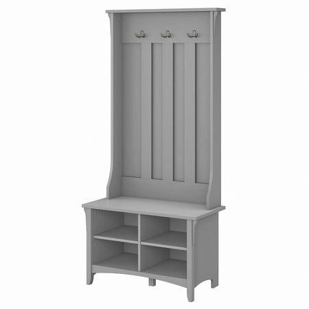 Bush Furniture Salinas Hall Tree with Storage Bench Cape Cod Gray