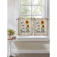 thumbnail image 3 of Half Window Curtain 36 Inches Long, Sunflower Window Treatment Curtain Drapes, Vintage Summer Botanical Bee Spring Floral Small Tier Curtains for Bathroom Over Sink, 27.5"x36", 2 Panels, 3 of 7