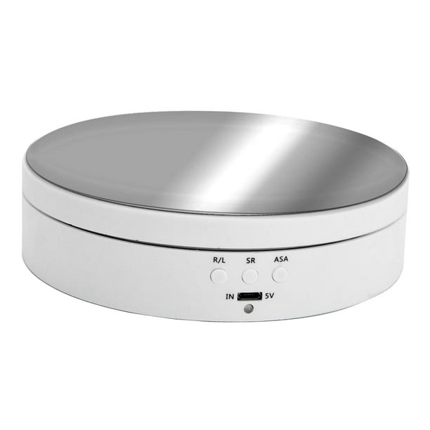 Pantalla de fotografía, plato giratorio eléctrico de 360 grados, rotación automática Blanco 14cm