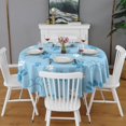 thumbnail image 2 of Blue Dog Paw Footprint Round Tablecloth 60"x60",Wrinkle Wipeable Table Cloth for Kitchen Dining Room Picnic Patio Party, 2 of 6