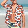 thumbnail image 5 of Lsque Hand Drawn Tomatoes pattern Hawaiian Shirt for Men, Unisex Summer Beach Casual Short Sleeve Button Down Shirts-Large, 5 of 9