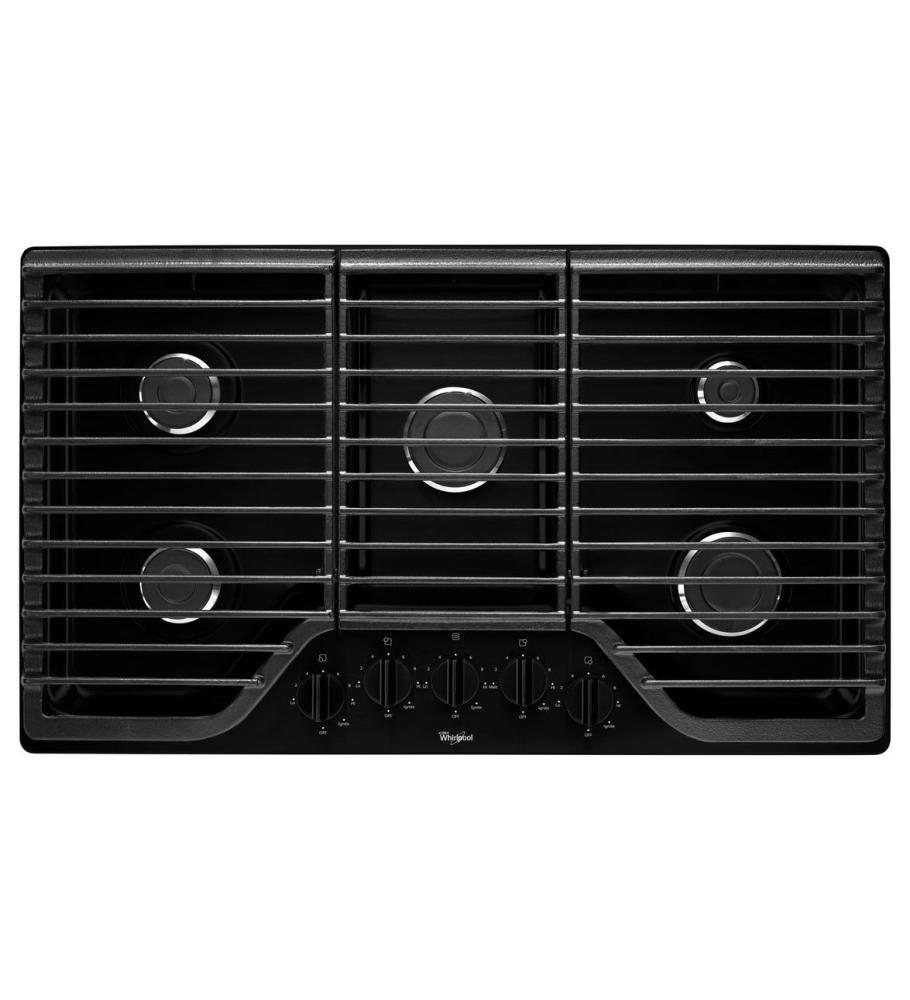 WhirlpoolWCG51US6D36GasCooktopwithFifthBurnerBlack Walmart