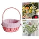 thumbnail image 4 of Cesta de mimbre tejida a mano, multiusos, para arreglos florales, con asa. Rosa, 4 of 5