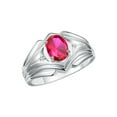 thumbnail image 5 of RYLOS Men's Rings 14K White Gold Rings Classic Designer Style 9X7MM Oval Gemstone & Diamond Ring Ruby July Birthstone Rings For Men Size 11, 5 of 8