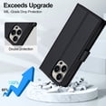 thumbnail image 4 of Dteck Wallet Case for iPhone 15 Pro Max, Luxury PU Leather Detachable Magnetic 2 in 1 Case Kickstand Credit Card Slots Wireless Charging Compatible with iPhone 15 Pro Max,Black, 4 of 8