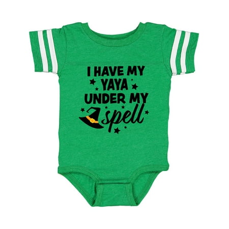 

Inktastic I Have My Yaya Under My Spell with Cute Witch Hat Gift Baby Boy or Baby Girl Bodysuit