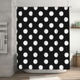 thumbnail image 5 of Rateoe Black and White Polka Dot Shower Curtain - Fancy Bathroom Shower Curtain Sets - Waterproof Shower Curtain with Hooks with 12 Plastic Hooks 72x72 Inches, 5 of 5
