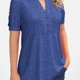 thumbnail image 1 of Camiseta Casual De Cuello Redondo Para Mujer, Camiseta Holgada De Verano Con Mangas Cortas, Botones, Plisado, Color Liso Y A La Moda., 1 of 4