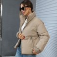 thumbnail image 3 of Chaqueta de plumón y algodón de moda para mujer, chaqueta holgada de cuello alto pequeño para estudiantes, 3 of 6