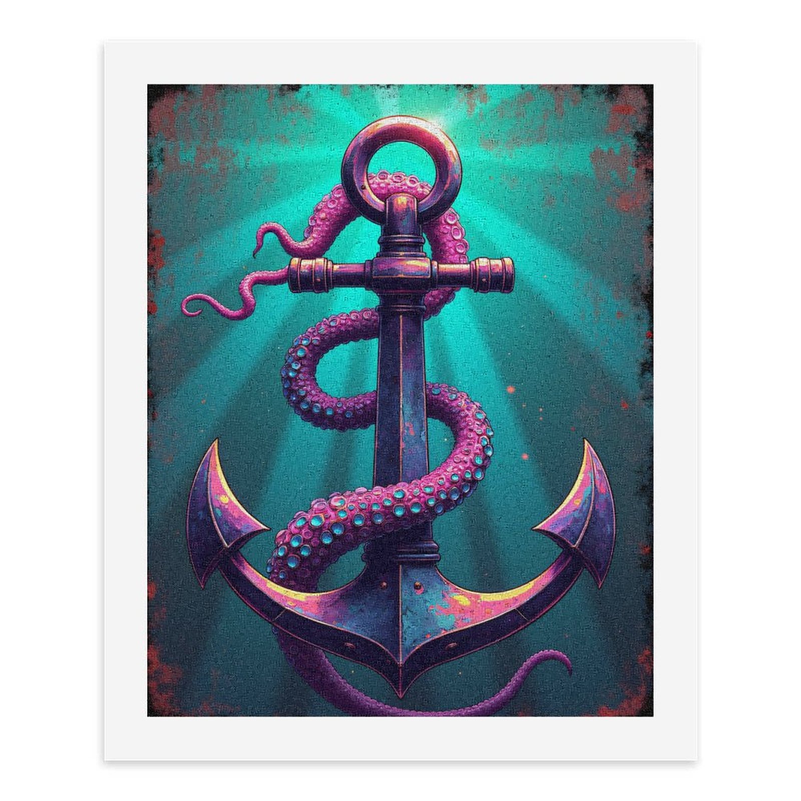 Paint By Numbers Kit for Adults Beginner - DIY Octopus Anchor Ocean Art Deco Canvas Painting Kits for Adults, Frameless Paint By Number for Adults for Home Wall Decor 16x20 Inch