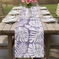 thumbnail image 6 of Table Runners 120 Inches Long Dress Scarves, Palm Tree Monstera Farmhouse Coffee/Dining/Kitchen Table Decor Table Runner for Living Room, Purple White Leaf Boho Botanical Tropical 13x120 Inch, 6 of 9