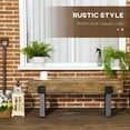 thumbnail image 6 of Demi Bonn 48" Garden Bench with Metal Legs, Rustic Wood Effect Concrete Entryway Bench, End of Bed Bench, Indoor Outdoor Use for Patio, Park, Porch, Brown, 6 of 7