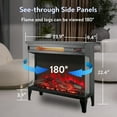 thumbnail image 5 of Elleree 24Inch 1500W Freestanding Electric Fireplace Heaters for Indoor Use with Remote 3D Flame &Touch Screen  5000BTU, 5 of 11