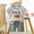 thumbnail image 2 of UAYOTSE Baby Boys Girls Summer Tracksuit Outfits Set Clothes 6M 1T 2T 3T Toddler Boys Short Sleeve Color Tops and shorts 2 Piece Casual Summer Clothing for Kids Boys Girls,Sizes 2-3 Years, 2 of 4