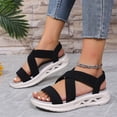 thumbnail image 4 of Willtoo Women's Comfortable Walking Sandals Slingback Lightweight Elastic Ankle Strap Low Wedges Walking Sandals Comfortable Slip On Casual Shoes, 4 of 5