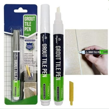 6Pcs White Grout Pen Tile Paint Repair Pen Waterproof Tile Grout Colorant and Sealer Marker for Cleaner & Repair Floors White 4.5mm,Quick Drying Graffiti Pen