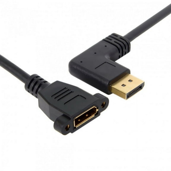 Xiwai Cable DisplayPort Display Port Male to Female 90 Degree Left Down Angled Extension Cable