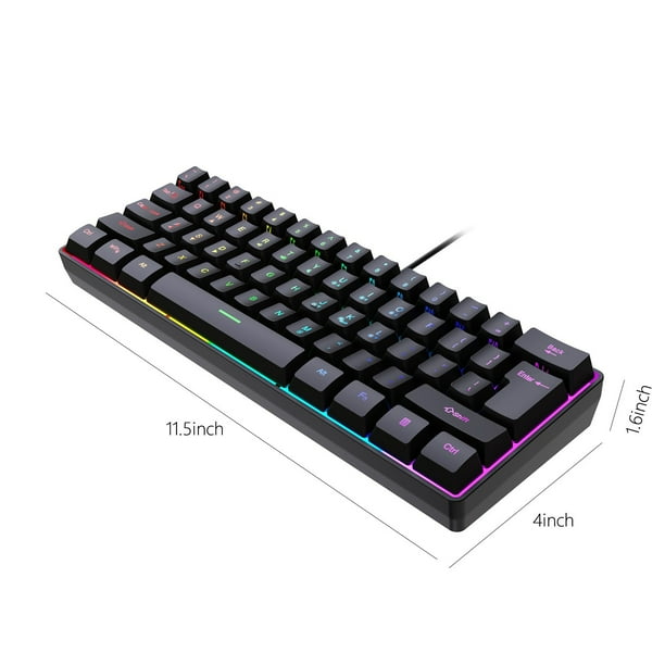 Herunwer Russian Layout 61-Key Wired Illuminated Mechanical Keyboard for Gaming