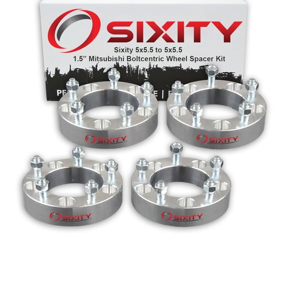 Sixity Auto 4 pc 1.5" 5x5.5 Wheel Spacers compatible with Mitsubishi Raider 9/16-18tpi 1.25in Studs Lugs