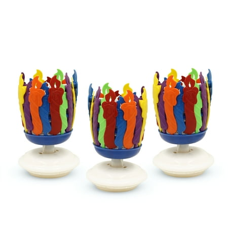 Rotating Musical Flower Incredible Candle, 3ct