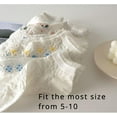 thumbnail image 2 of YooGuoGuo Crew Socks 5 Pairs for Women 5-10 Cute Low Cut Ankle White Floral Lace Frilly Summer Thin Casual Novelty Girl Cotton, 2 of 7