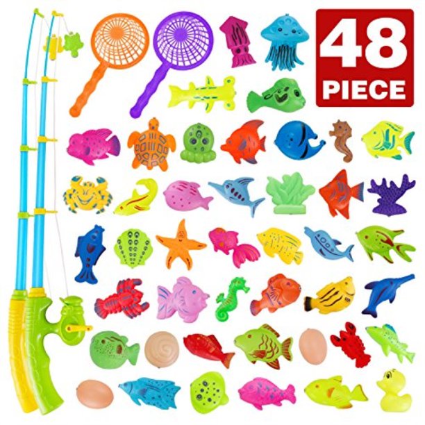 fishing bath toy,48 piece fishing floating toy,water scoop