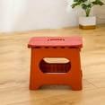 thumbnail image 5 of Taburete plegable portátil de plástico resistente que ahorra espacio para adultos y niños, color rojo vintage., 5 of 5
