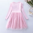 thumbnail image 6 of Byoo Little Girls Dress Valentine Snowflake Printed Long-Sleeve Party Tulle Sparkly Princess Dress for Children Soft Holiday Dress, 6 of 9